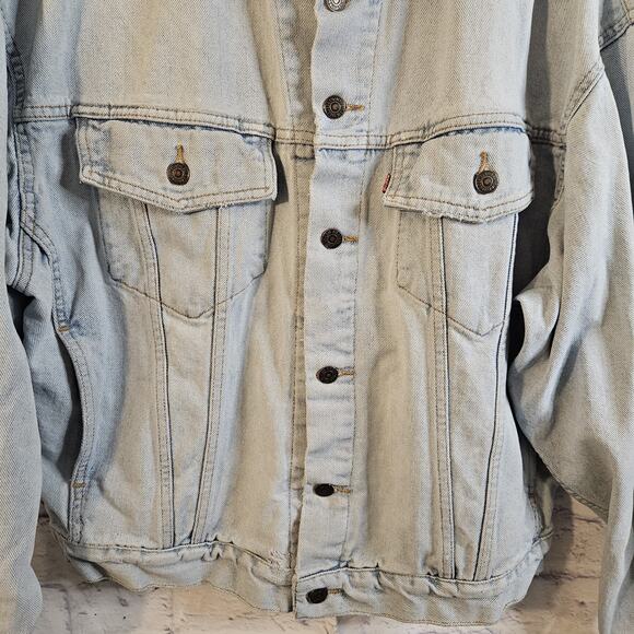 Vintage Levi's Denim Trucker Jacket Made In USA Men’s L 70598-4834 Made USA 90s - Picture 2 of 7